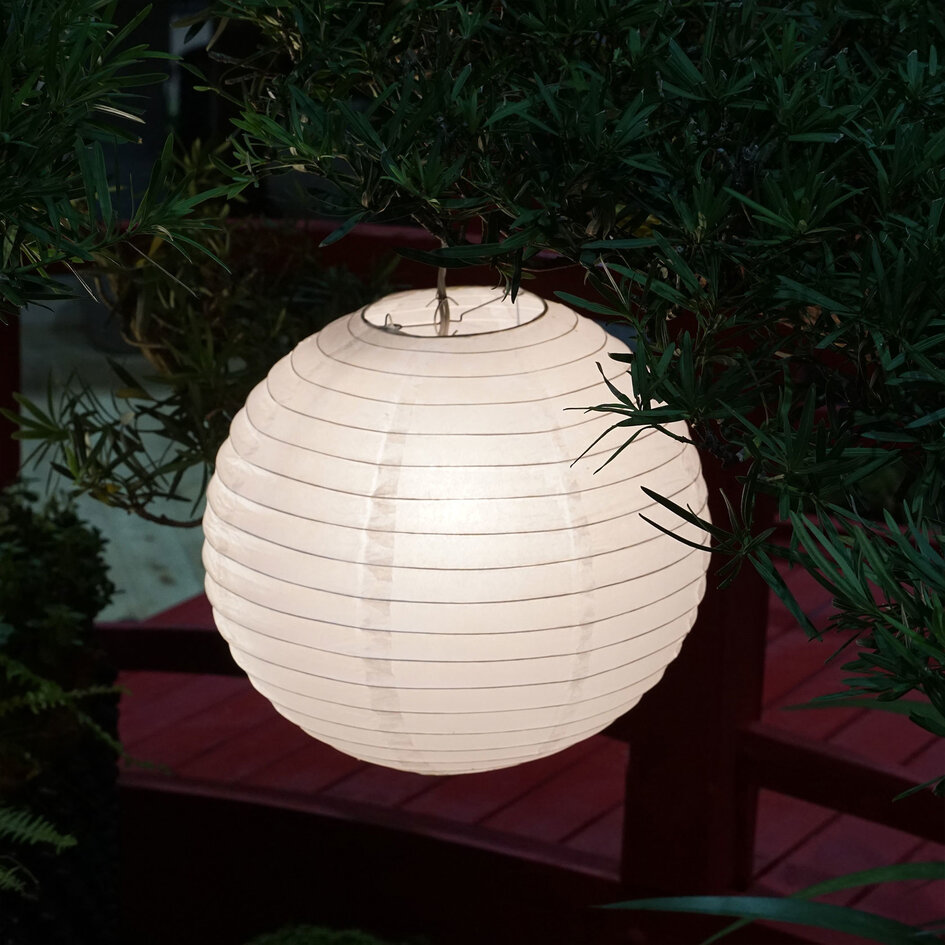 Weißer Lampion aus Nylon für den Außenbereich