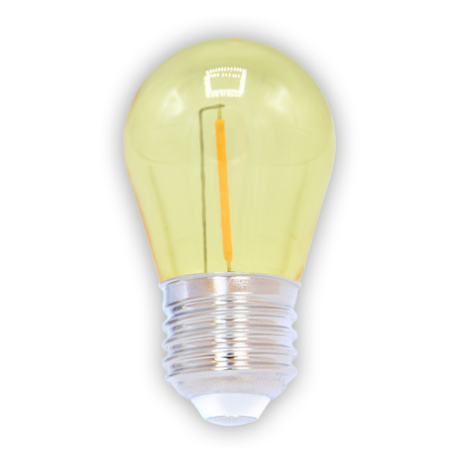 Lichterkette Glühbirne farbig, LED Filament, 1 Watt, gelb