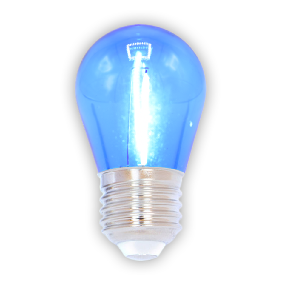Lichterkette Glühbirne farbig, LED Filament, 1 Watt, blau