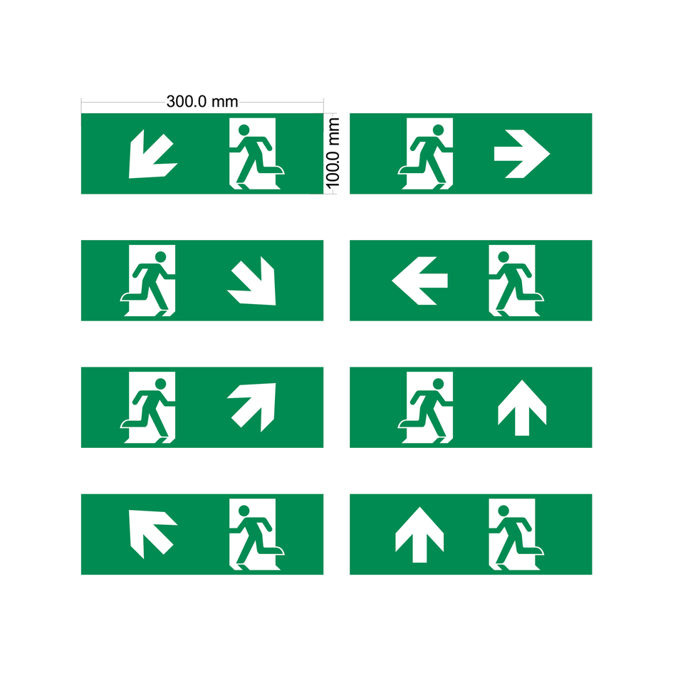 Piktogrammset für Notbeleuchtung