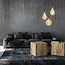 Industrielle, schwarz glänzende Hängeleuchte inkl. 8,5W bis 10W XXXL Lampe, amber Glas, 2000K, Ø200