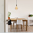 Industrielle Pendelleuchte in Roségold inkl. 8,5W bis 10W XXXL Lampe, amber glas, 2000K, Ø200