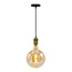 Industrielle Goldschnur-Hängeleuchte inkl. 8,5W bis 10W XXXL Lampe, amber Glas, 2000K, Ø200