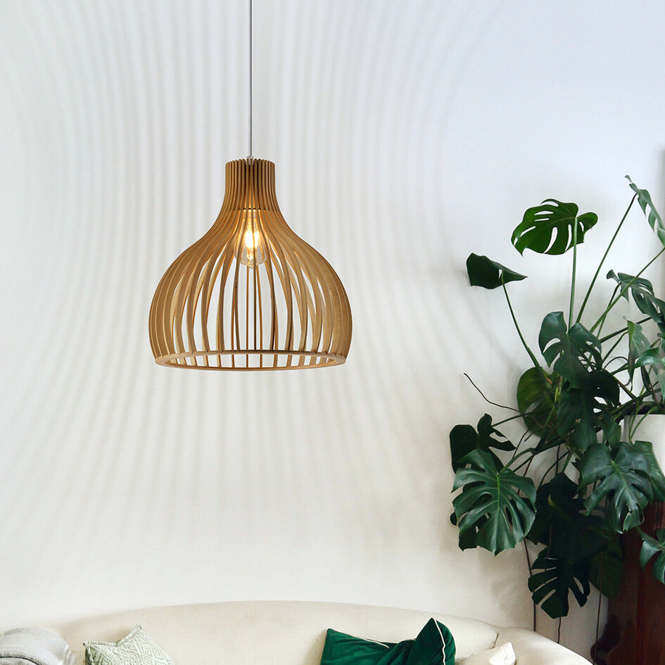 2. Chance: Hängeleuchte aus Holz Hanoi