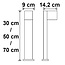 Industrielle Sockelleuchte Simone, 70 cm - Rostbraun