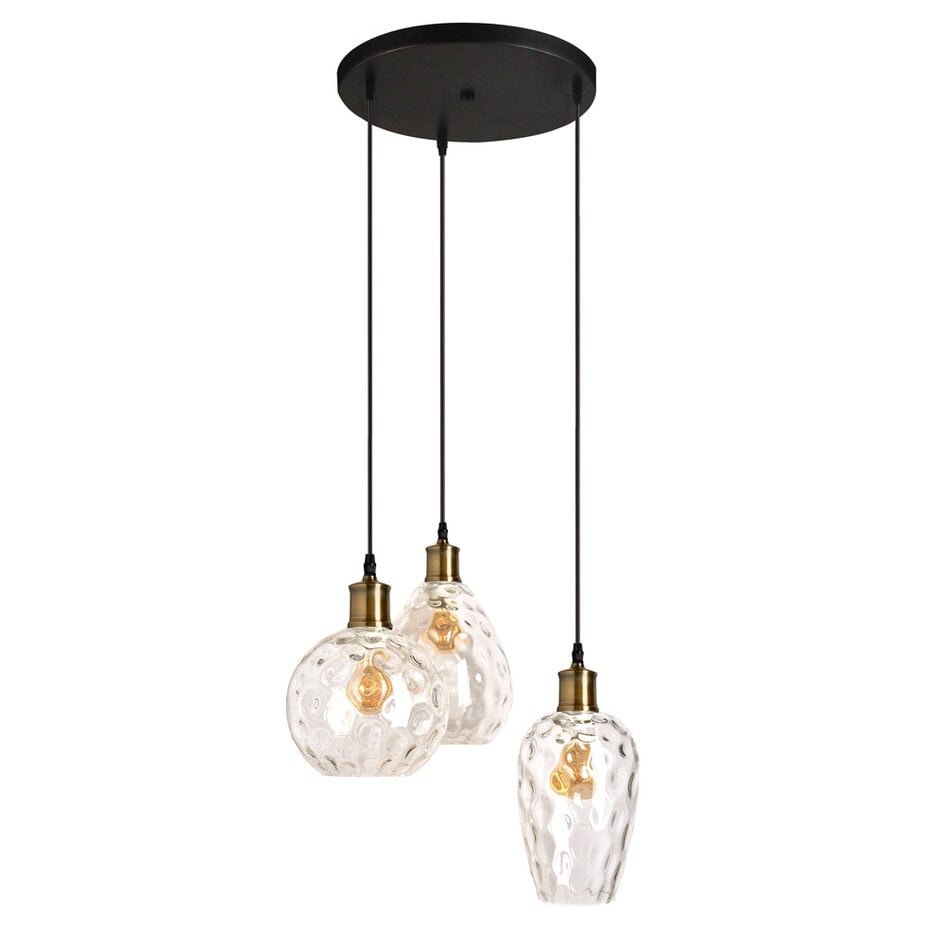 2. Chance: Design-Pendelleuchte aus Klarglas, 3-flammig - Verona