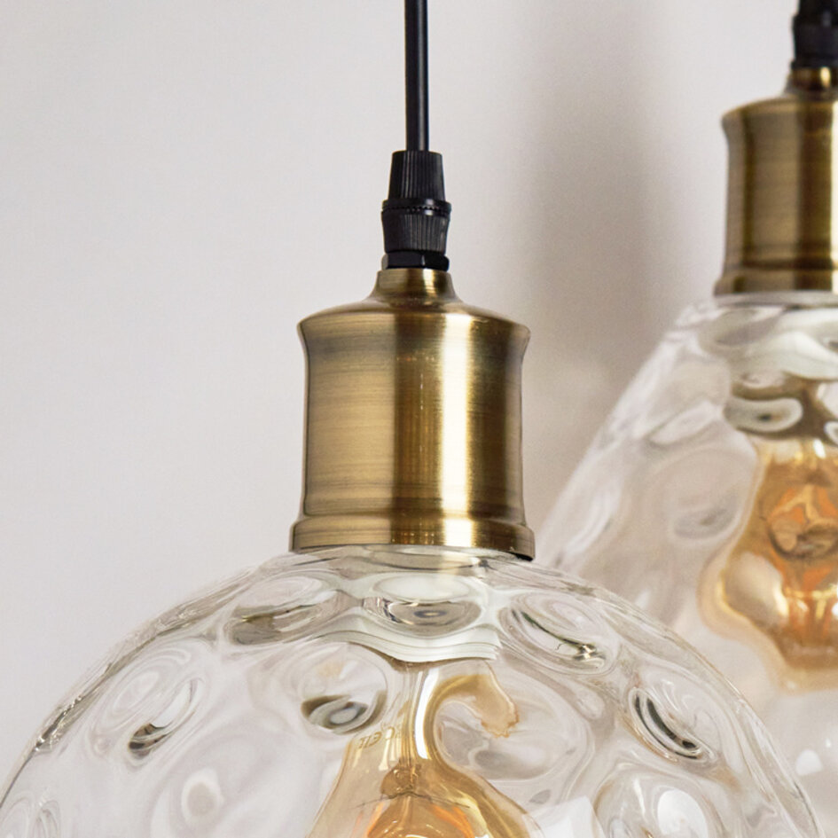 2. Chance: Design-Pendelleuchte aus Klarglas, 3-flammig - Verona