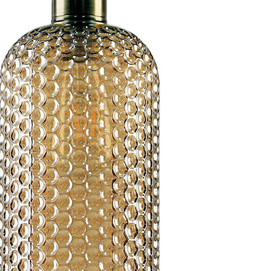 2. Chance: Moderne 3-Licht-Pendelleuchte mit Braunglas - Lana