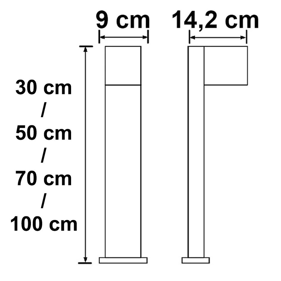Industrielle Stehleuchte Simone, 30 cm - schwarz