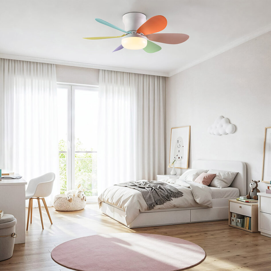 Bunter Deckenventilator Swift inkl. Lampe und Fernbedienung