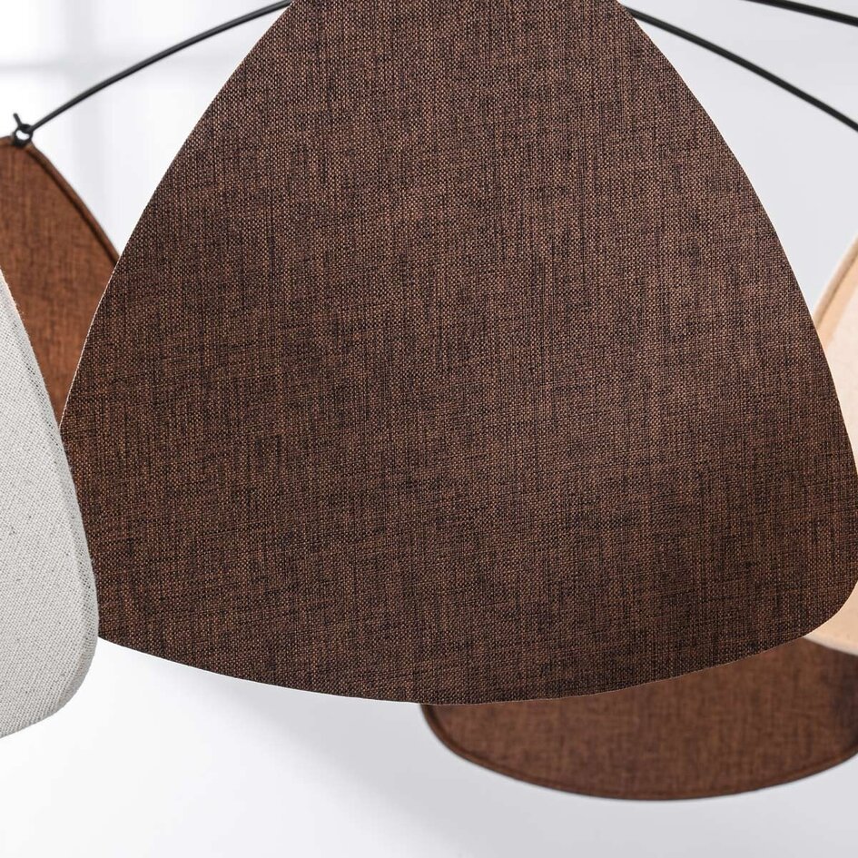 Moderne schwarze Pendelleuchte Floare, drei Farben aus Leinen