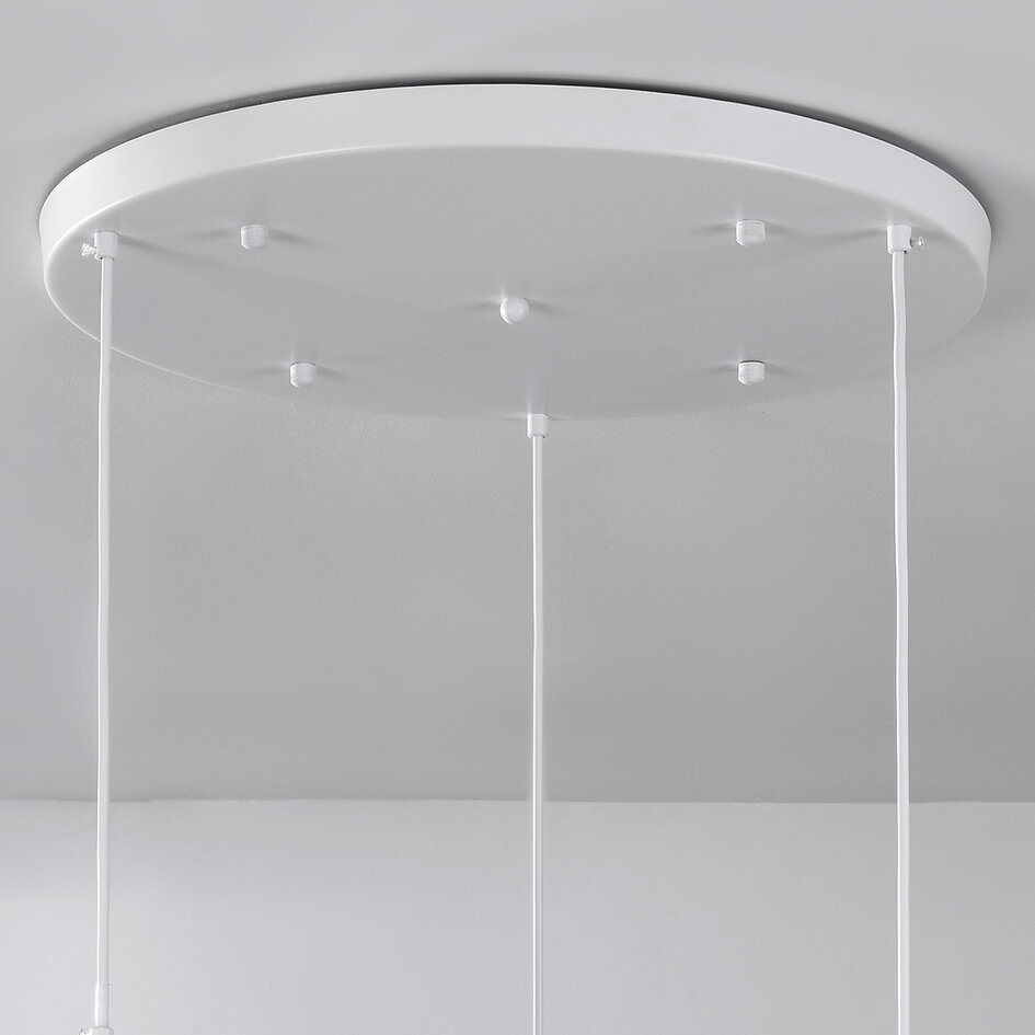 3-Licht Wabi Sabi Pendelleuchte weißer Steineffekt - Sora