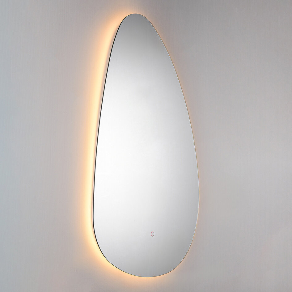 Badezimmerspiegel Glimmer mit dimmbarem Licht, Berührungssensor, einstellbaren Farben und Spiegelheizung