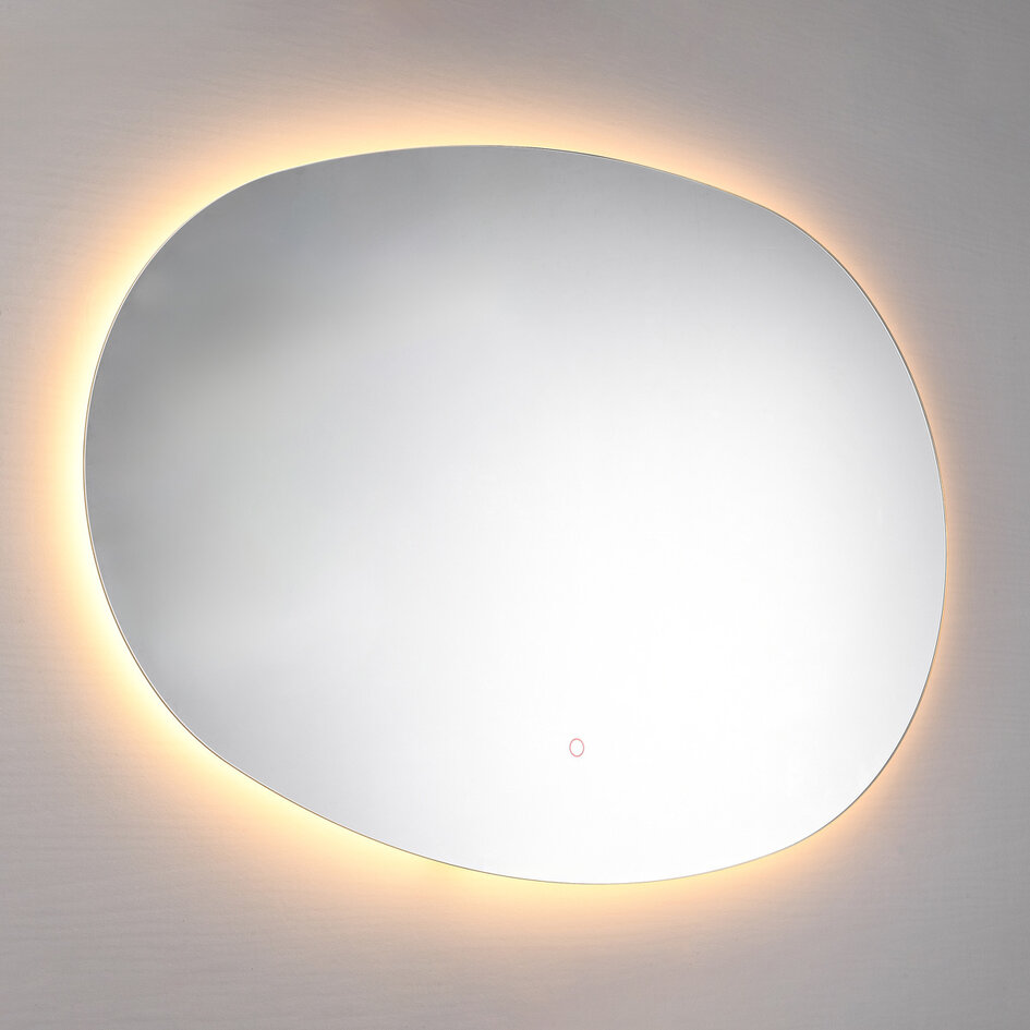 Shina Badspiegel mit dimmbaren LEDs, Berührungssensor, einstellbaren Farben und Spiegelheizung