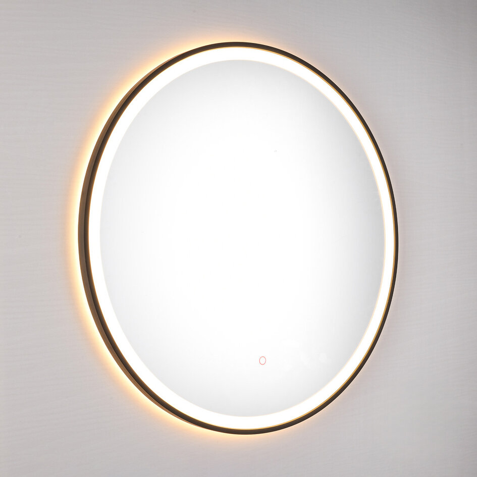 Badezimmerspiegel mit Beleuchtung Radi Ø60 cm - Dimmbare LEDs mit Berührungssensor, einstellbare Farben und Spiegelheizung