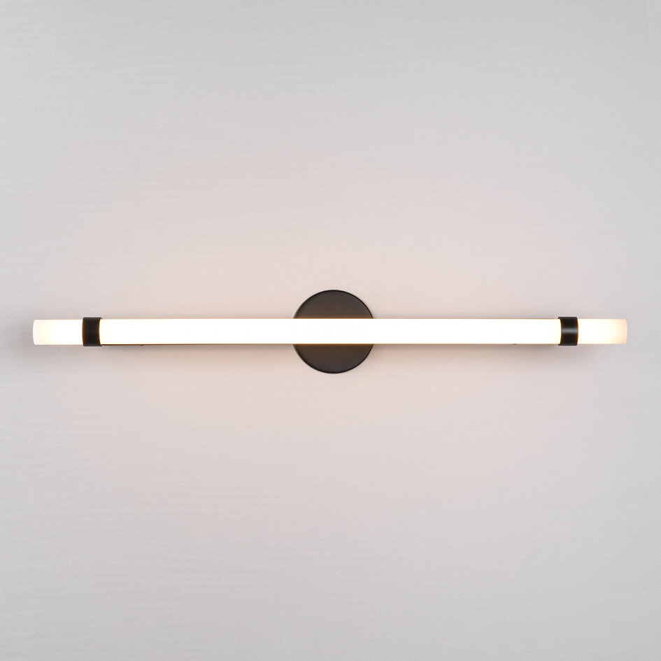 Verschiebbare Badspiegelleuchte schwarz mit integrierten LEDs - Optix