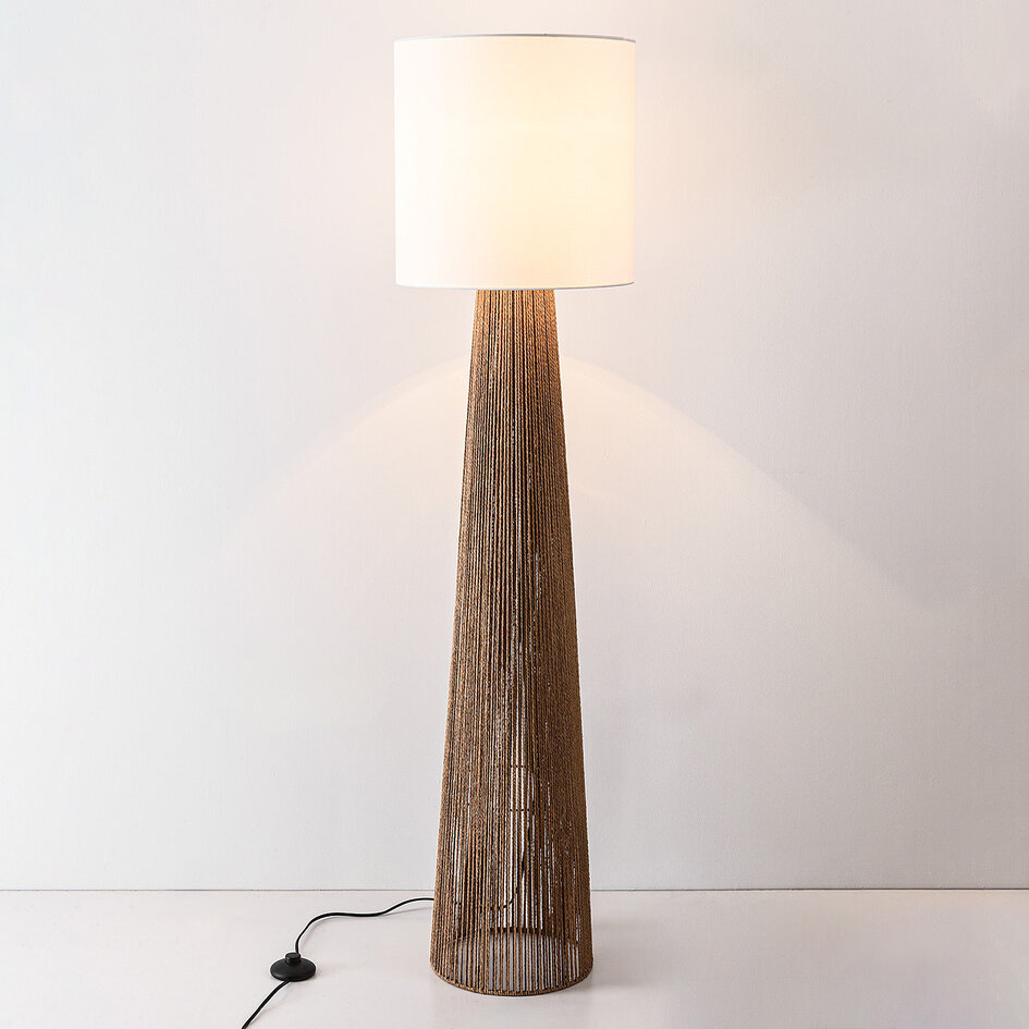 Papira Stehleuchte mit Stoffschirm