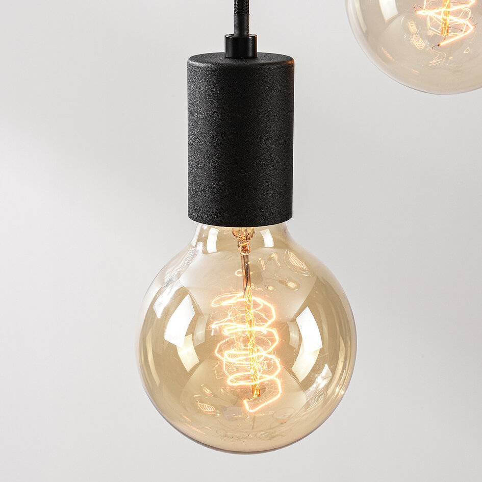 Industrielle 5-Licht-Pendelleuchte Illumine - schwarz