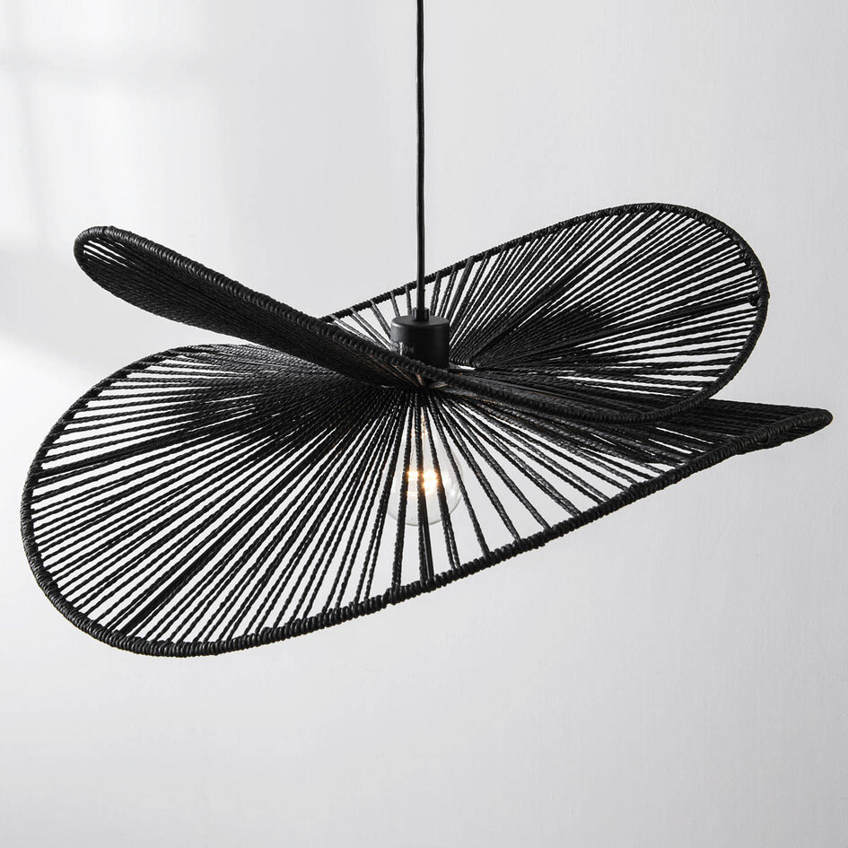 Moderne Boho-Chic Hängeleuchte Janah - schwarz