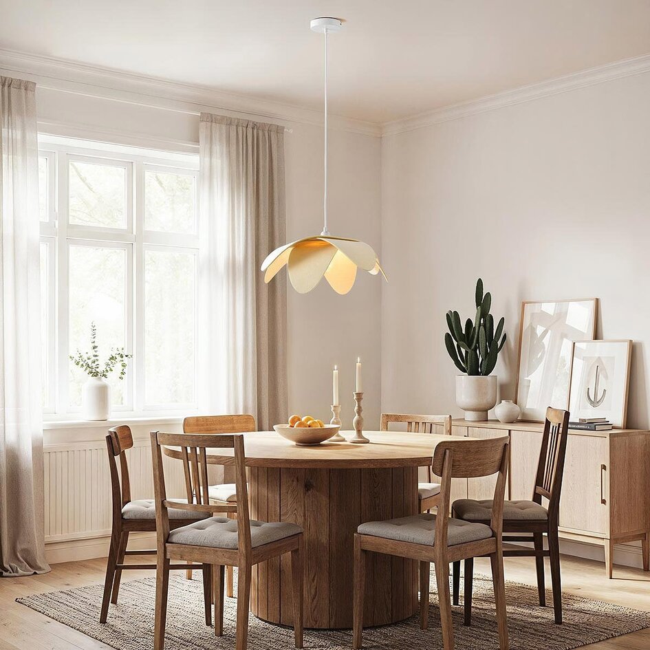 Off-white Filz-Hängeleuchte Tsuki