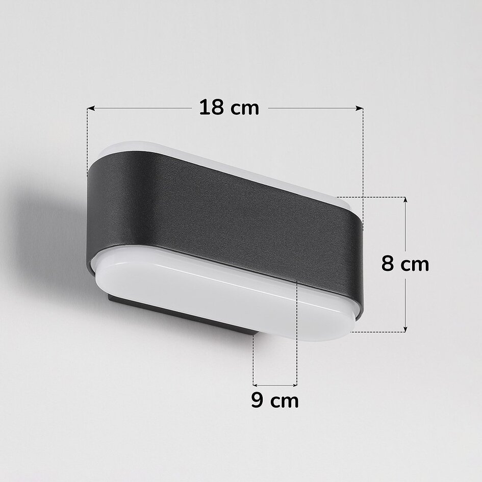 Design up down schwarz Badezimmer Wandleuchte - Cale