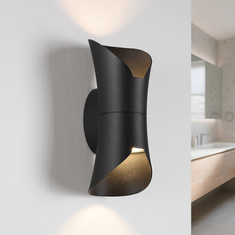 2-flammige Designer-Badwandleuchte Olympus - schwarz