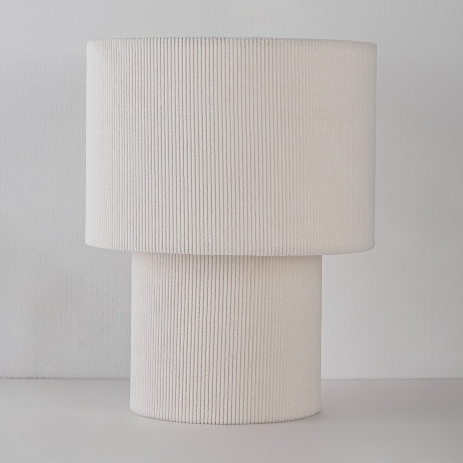 Beige Samt Tischlampe - Tavolo