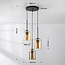 Design-Hängeleuchte Turella 3-flammig mit amber Glas