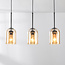 Design-Hängeleuchte Tovano 3-flammig aus amber Glas