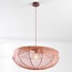 Japandi Pendelleuchte Feronia mit rosa Stoffschirm Ø60 cm