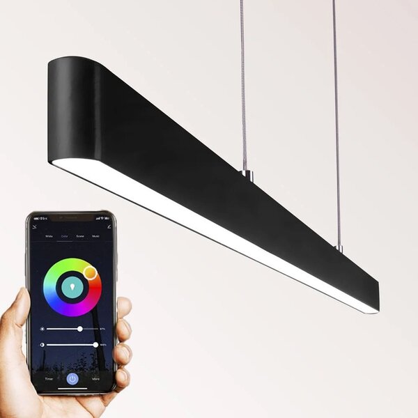 Smarte LED-Hängeleuchte Andre mit – WLAN – Schwarz