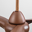 Schwarzer  Deckenventilator Wieke mit LEDs und einstellbarer Farbtemperatur in dunkles Holz
