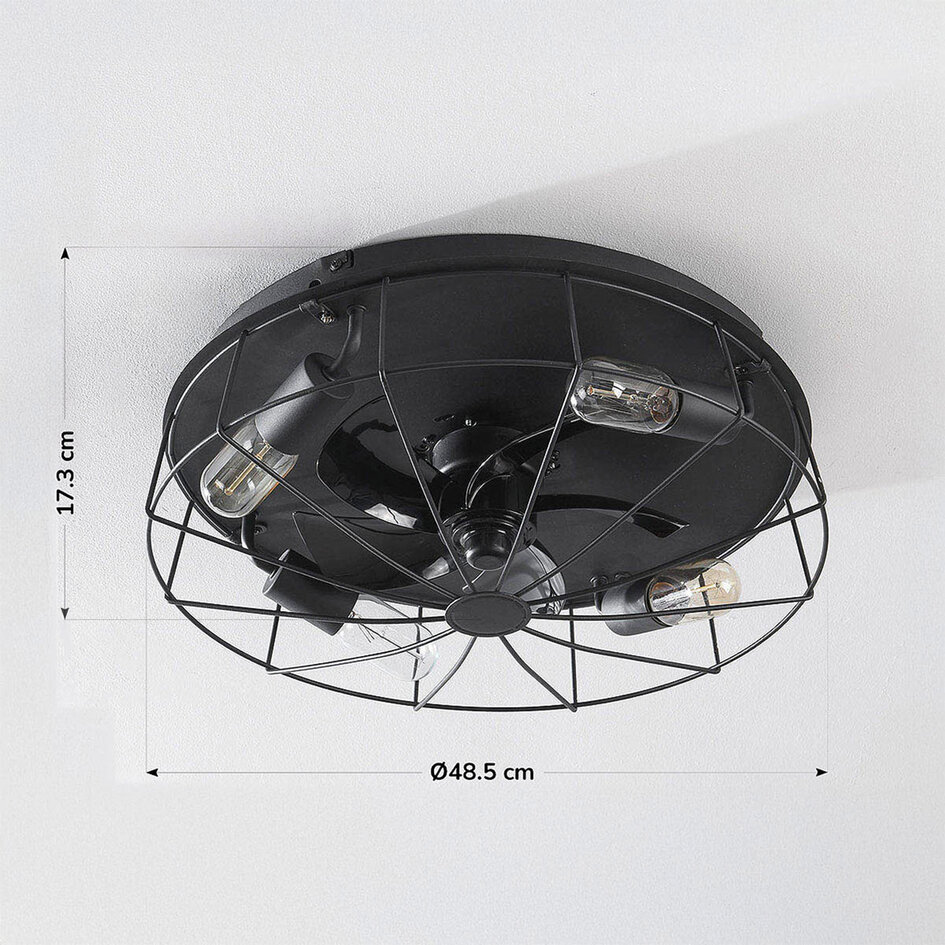 Industrieller Deckenventilator schwarz - Fistik