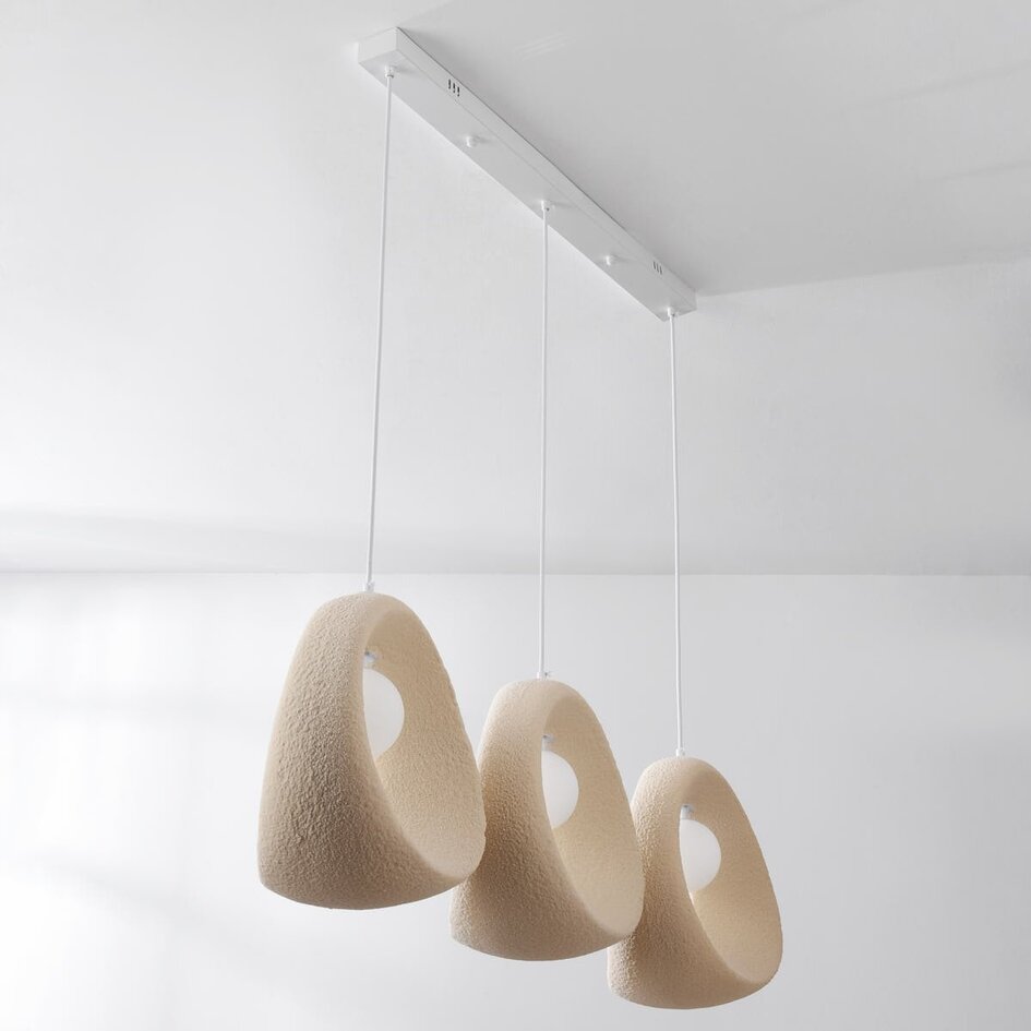 Zeitgenössische Wabi Sabi-Pendelleuchte Akao mit 3 Lichtpunkten inkl. Leuchtmittel