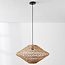 Rattan-Pendelleuchte Filum mit verspieltem Design und warmem Naturlook