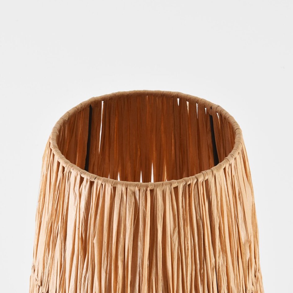 Stehleuchte Plecta - handgefertigte Lampe aus Bast mit schwarzem Rahmen 103 cm