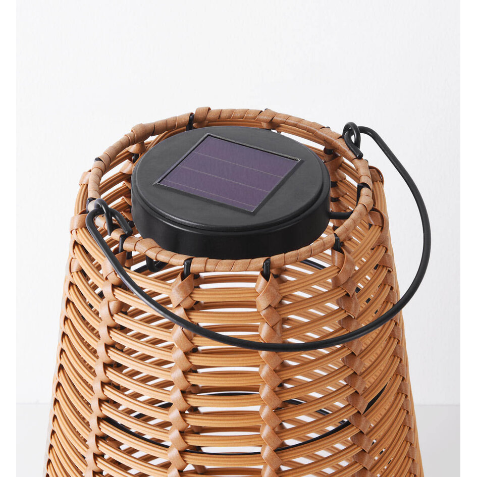 Solar-Tischleuchte Suya aus Rattan