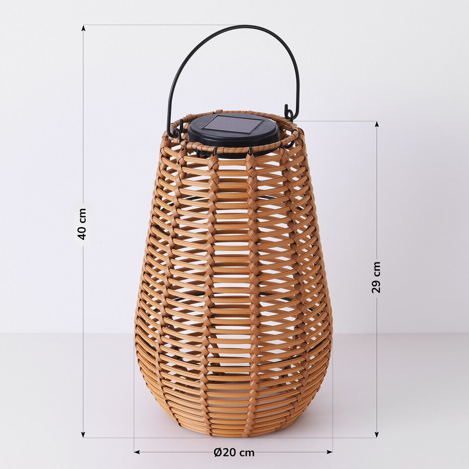 Solar-Tischleuchte Suya aus Rattan