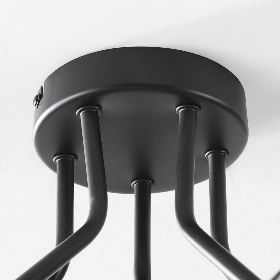 Deckenleuchte Ljus mit 5 Glaskugeln - Rauch, amber und klares Glas