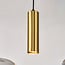 Moderne Pendelleuchte Yoku mit Rauchglas und messing-goldenen Details, 5-flammig