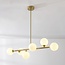 Design-Deckenleuchte Gold mit Milchglas, 6-flammig - Aster