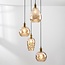 Design-Pendelleuchte Nilo - 4-flammiges, amber Glas mit gewölbtem Detail