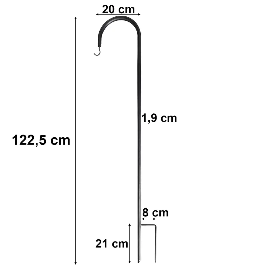 Metall Gartenpfosten mit Haken 120 cm - 5er-Set