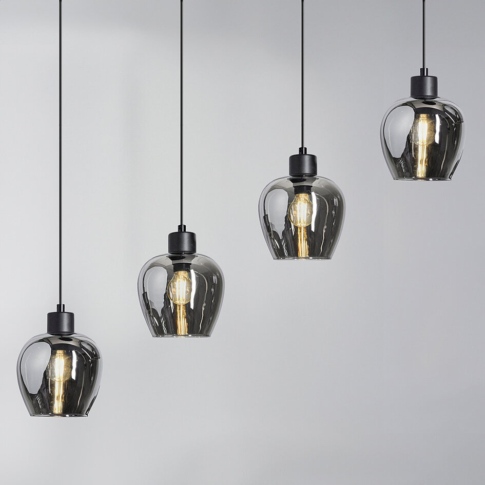 Pendelleuchte 4-flammig mit Rauchglas - Sanford