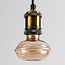 4W dimmbare UFO-Glühbirne E27, Ø10 cm, 1800K, amber Glas mit horizontalem Ring