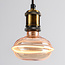 4W dimmbare UFO-Glühbirne E27, Ø13 cm, 1800K, amber Glas mit horizontalem Ring