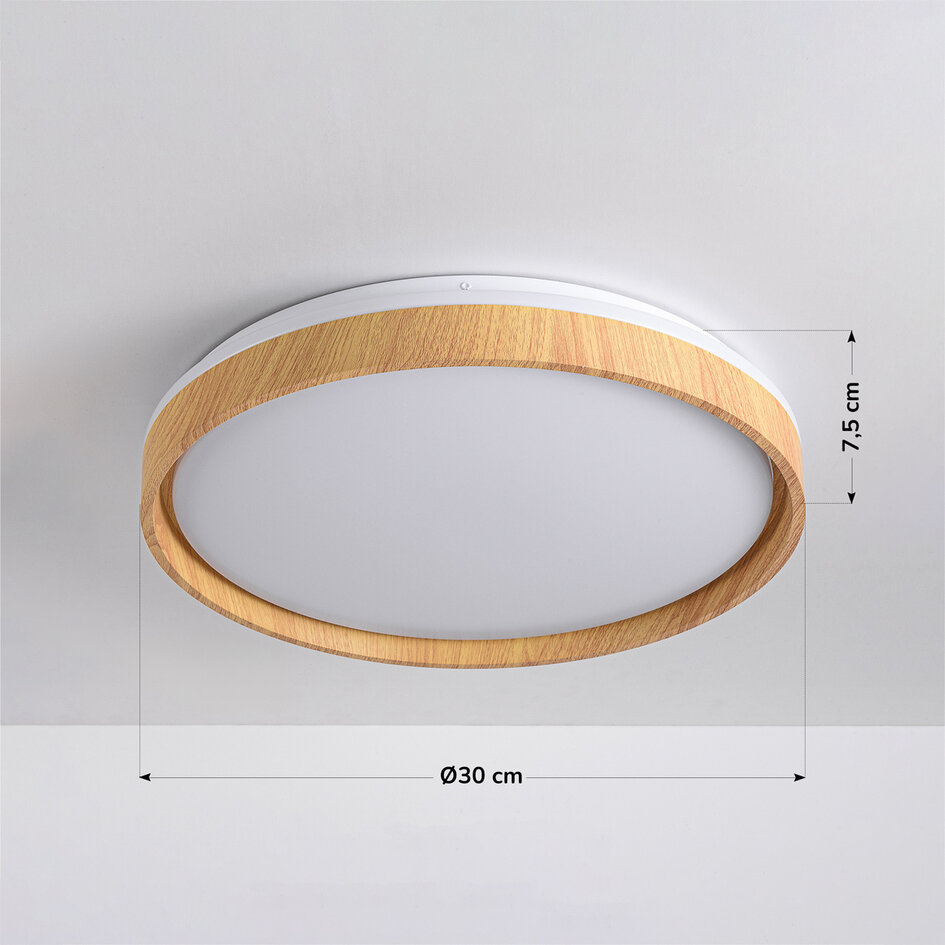 Japandi LED-Deckenleuchte Britta 3-stufig dimmbar Ø30 cm - weiß