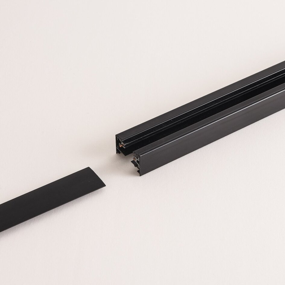 Abdeckkappe 2 x 0,75 cm für einphasige Schienenbeleuchtung - schwarz