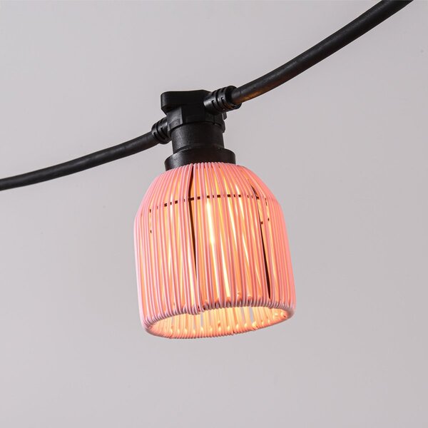 Lampenschirme für Illu-Lichterketten-Lampen mit Rattan-Look – pink