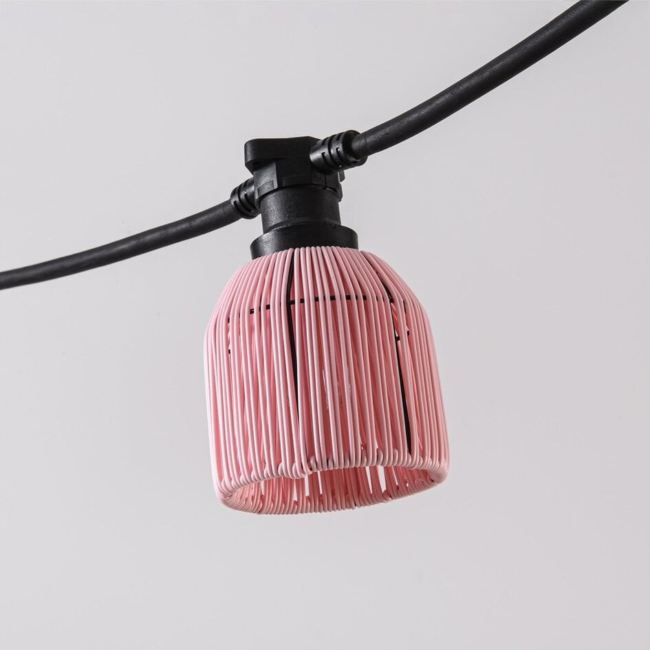 Lampenschirme für Illu-Lichterketten-Lampen mit Rattan-Look – pink